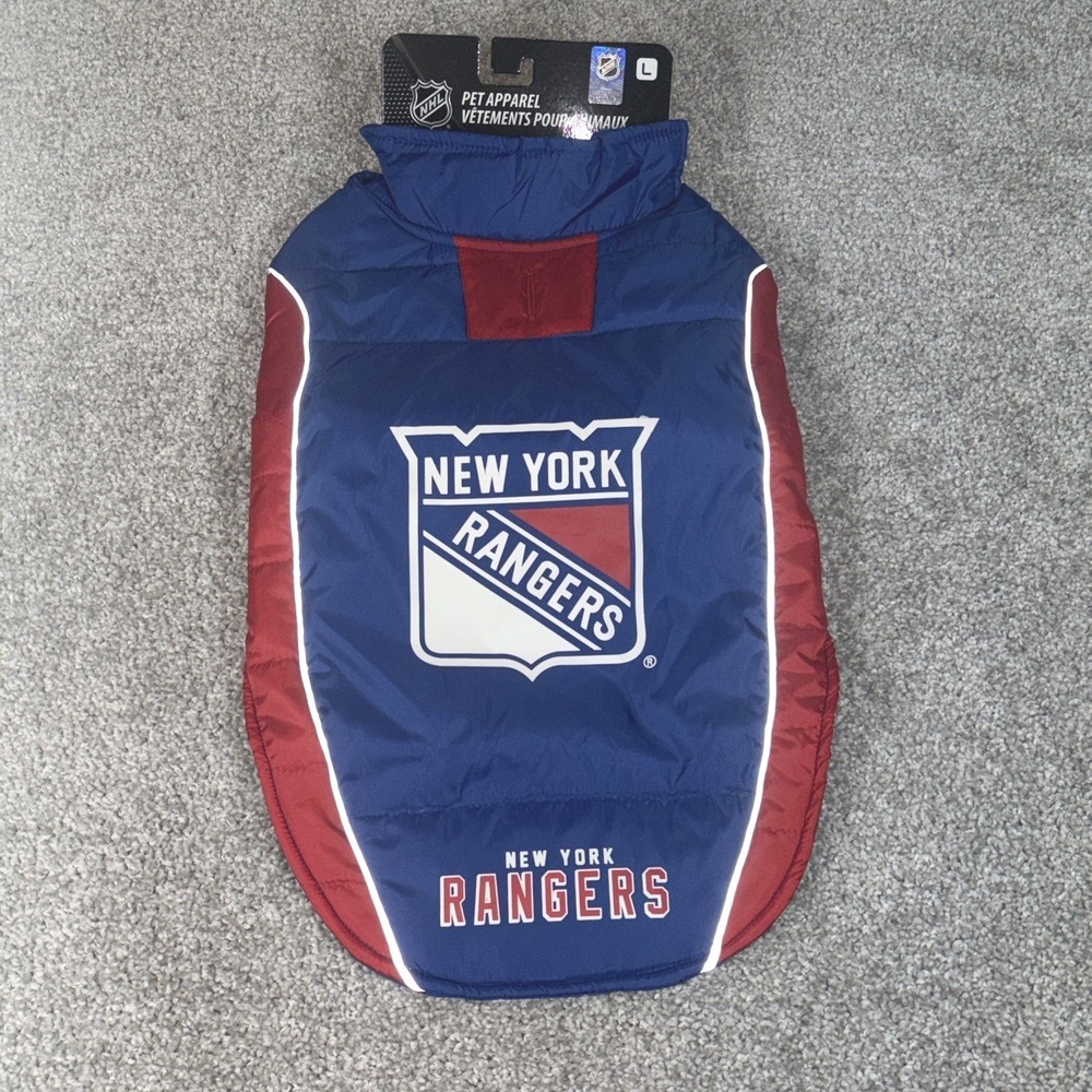 Pets First NHL PET Warming Sports Jacket Dogs Puffer Vest New York Rangers